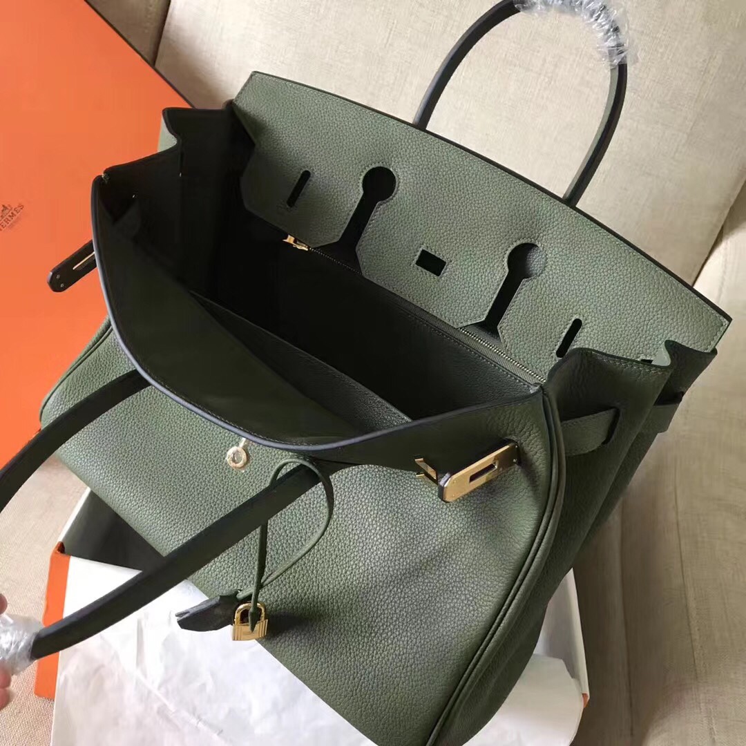 Hermes Birkin 35CM Togo Leather Handbag Forest Green